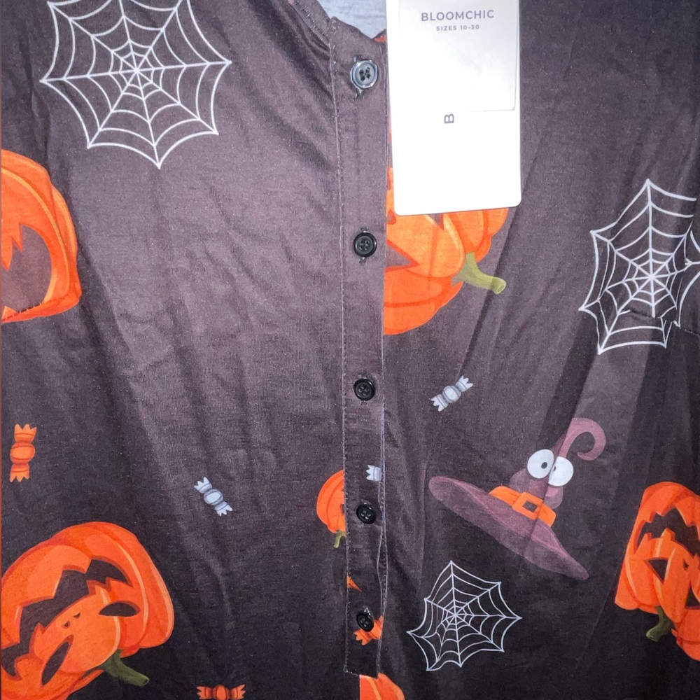 NEW BLOOMCHIC Halloween Pumpkin Print Jumpsuit, 14/16, 1X - Picture 4 of 6